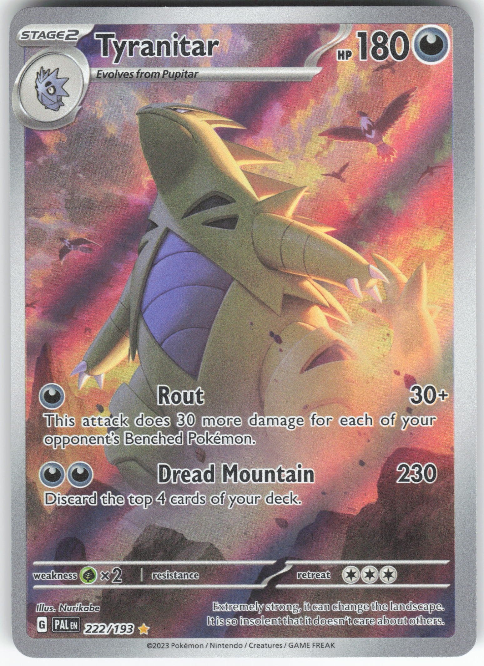 Tyranitar - Illustration Rare SV02: Paldea Evolved 222/193 NM