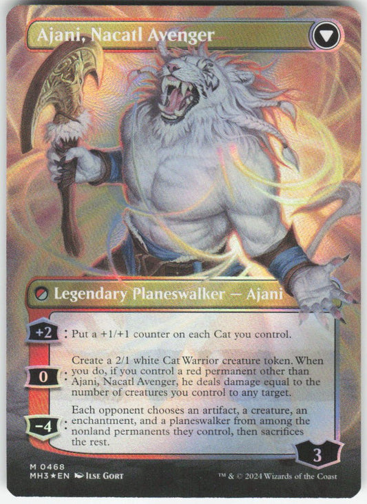 Ajani, Nacatl Pariah (Borderless Foil) M Modern Horizons 3 442 NM (Back)