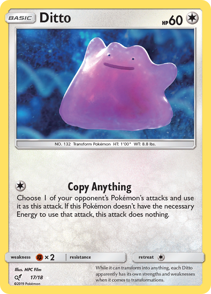 Ditto 17/18 Ultra Rare Detective Pikachu NM/M