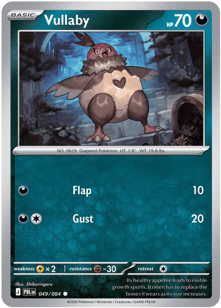 Vullaby 049/084 Common Reverse Holo Pitch Black NM/M