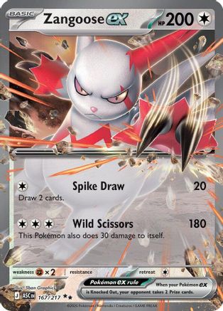 Zangoose ex 167/217 Double Rare Ascended Heroes NM/M