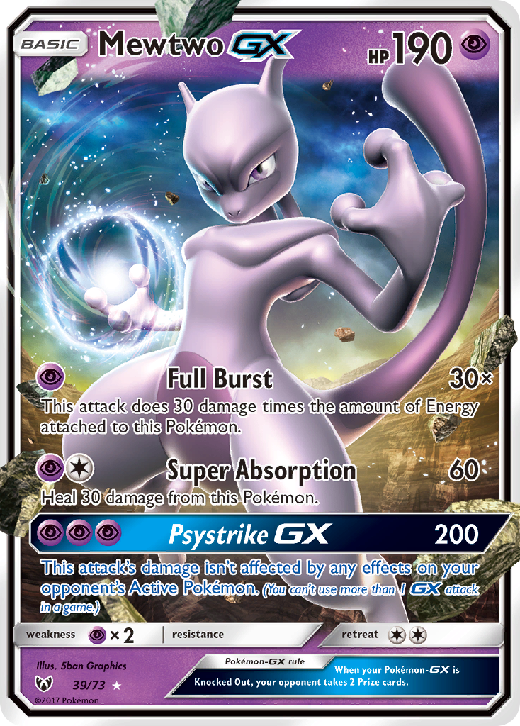 Mewtwo GX 39/73 GX Rare Shining Legends Holo NM/M