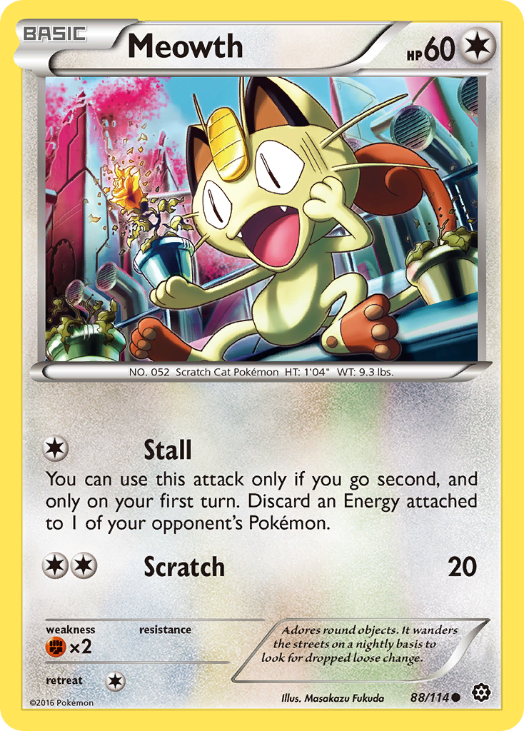 Meowth 88/114 Common Steam Siege NM/M