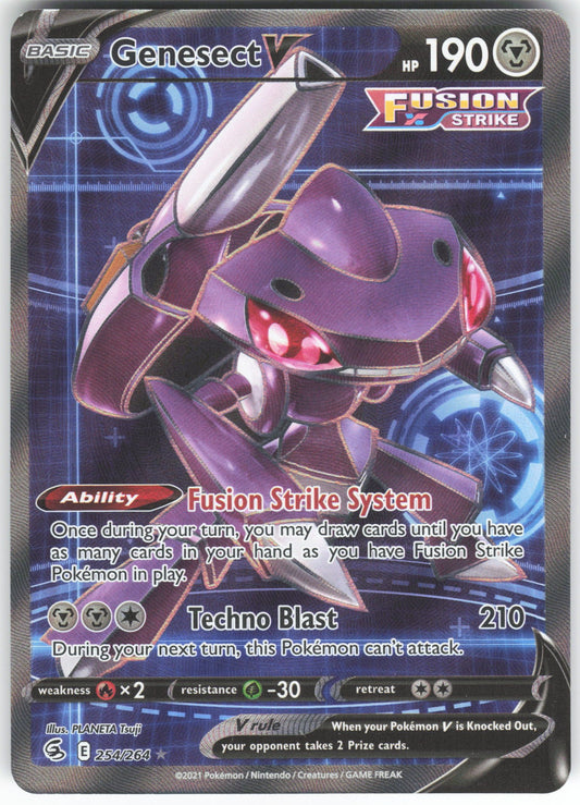 Genesect V (Full Art) Ultra Rare SWSH08: Fusion Strike 254/264 NM