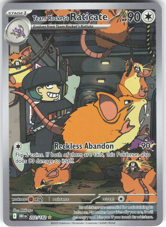 Team Rocket's Raticate Illustration Rare SV10: Destined Rivals 202/182 NM