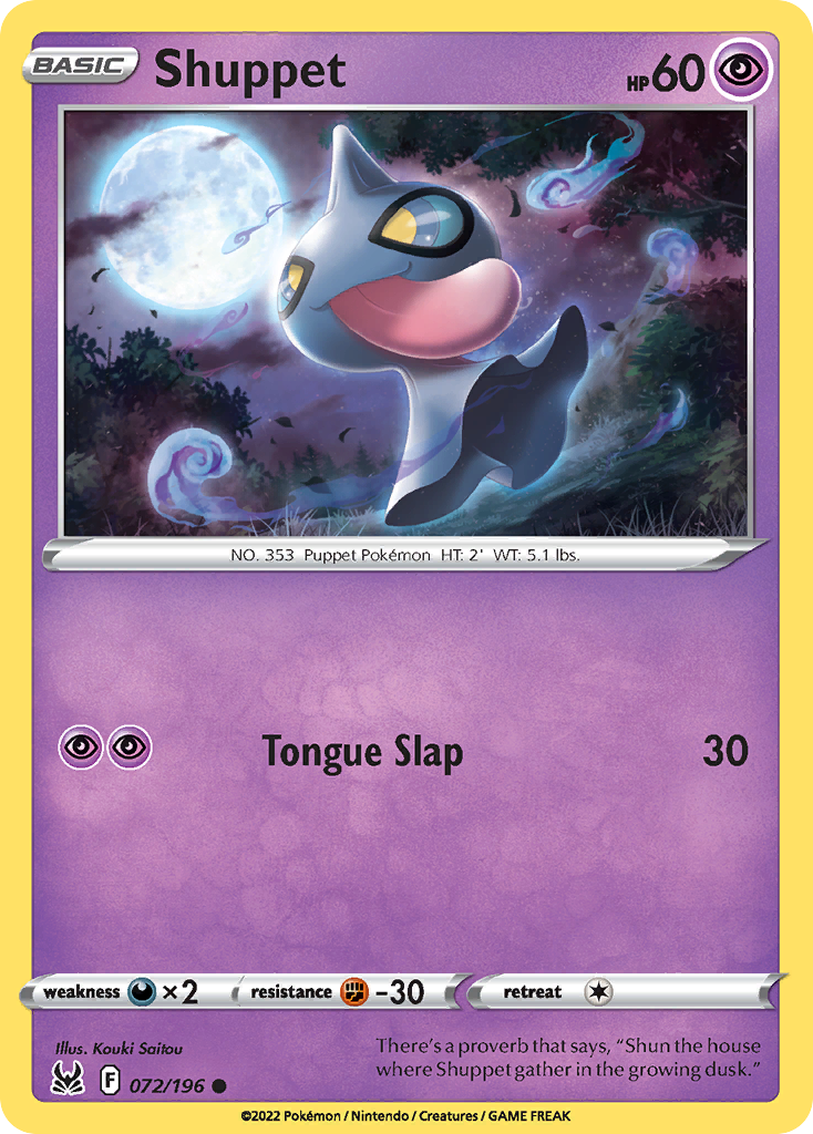 Shuppet 072/196 Common Reverse Holo Lost Origin NM/LP