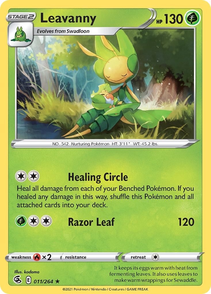 Leavanny 011/264 Rare Reverse Holo Fusion Strike NM/LP