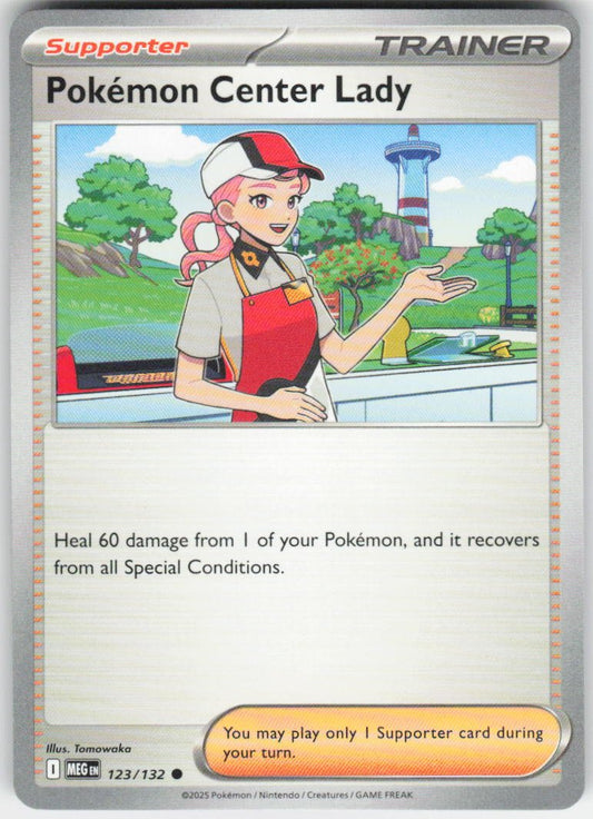 Pokemon Center Lady Common ME01: Mega Evolution 123/132 NM