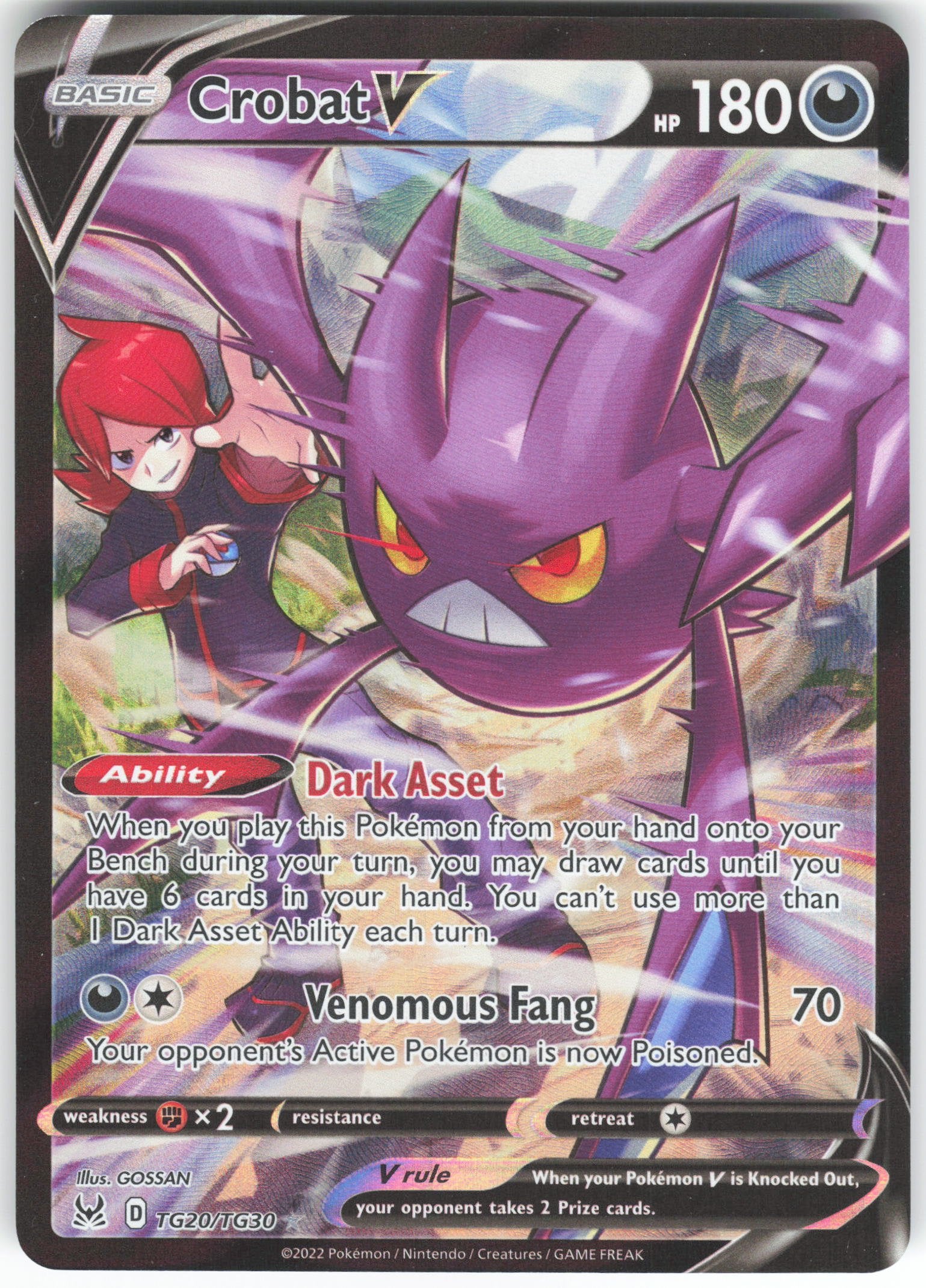Crobat V Ultra Rare SWSH11: Lost Origin Trainer Gallery TG20/TG30 NM