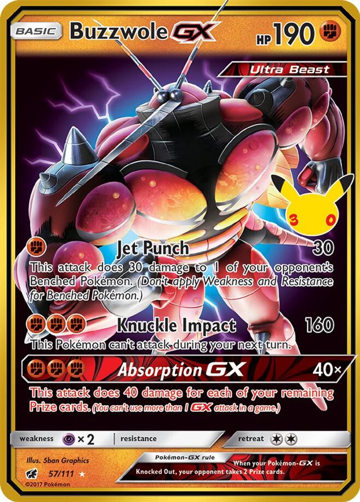 Buzzwole GX 57/111 ME: 30th Celebration Classic Collection Holo NM/M