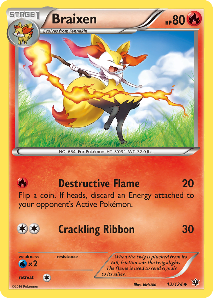 Braixen 12/124 Uncommon Reverse Holo Fates Collide NM/M