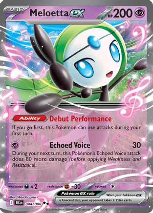 Meloetta ex 044/086 Double Rare Black Bolt Holo NM/M