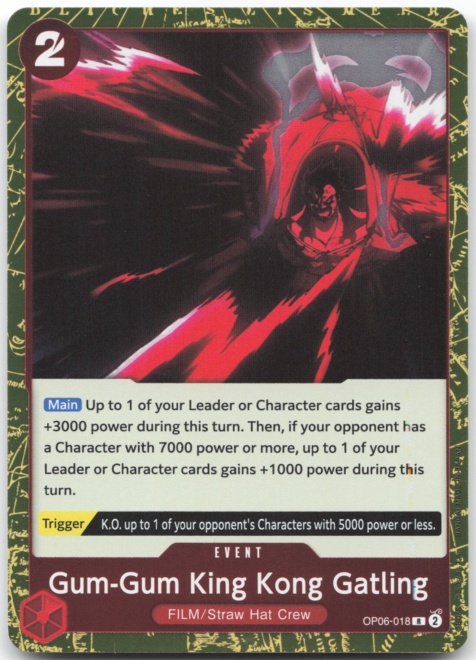 Gum-Gum King Kong Gatling R Wings of the Captain OP06-018 NM