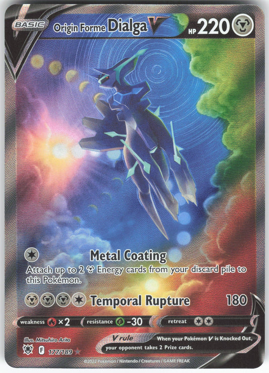 Origin Forme Dialga V (Alternate Full Art) Ultra Rare SWSH10: Astral Radiance 177/189 NM
