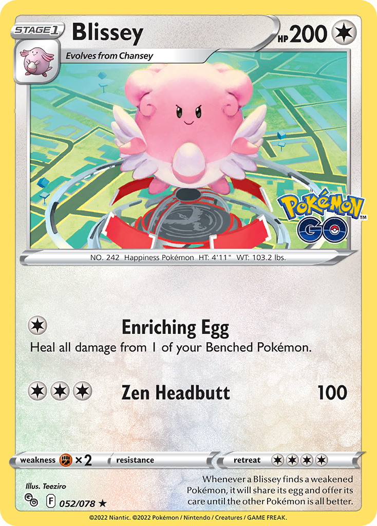 Blissey 052/078 Rare Pokemon GO Holo NM/LP