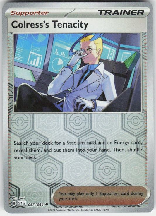 Colress's Tenacity - Uncommon SV: Shrouded Fable 057/064 NM Rev Holo