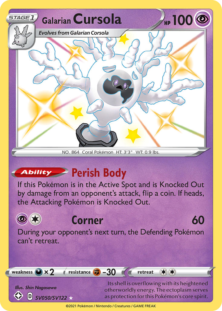 Galarian Cursola SV050/SV122 Shiny Rare Shining Fates Shiny Vault NM/M