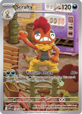Scrafty 139/086 Illustration Rare White Flare NM/M