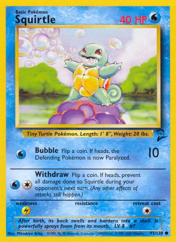 Squirtle 93/130 Common Base Set 2 NM/M
