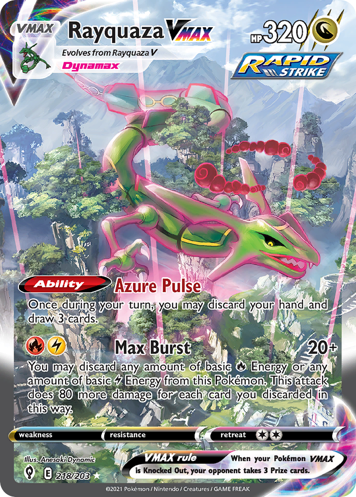 Rayquaza VMAX 218/203 Alternate Art Evolving Skies NM/M