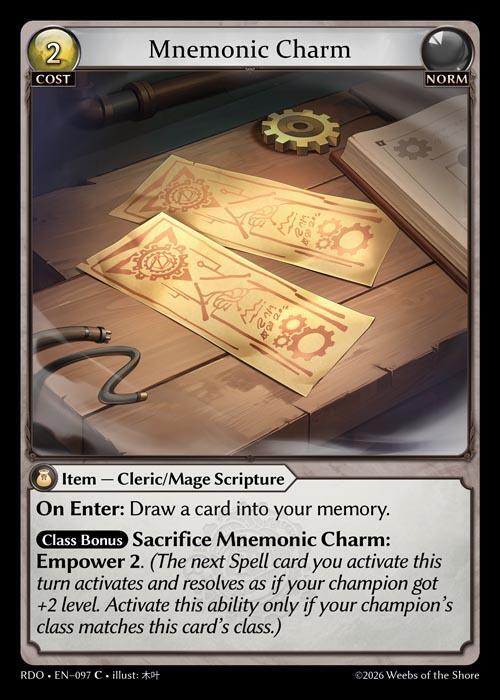 Mnemonic Charm 097 Common Radiant Origins NM