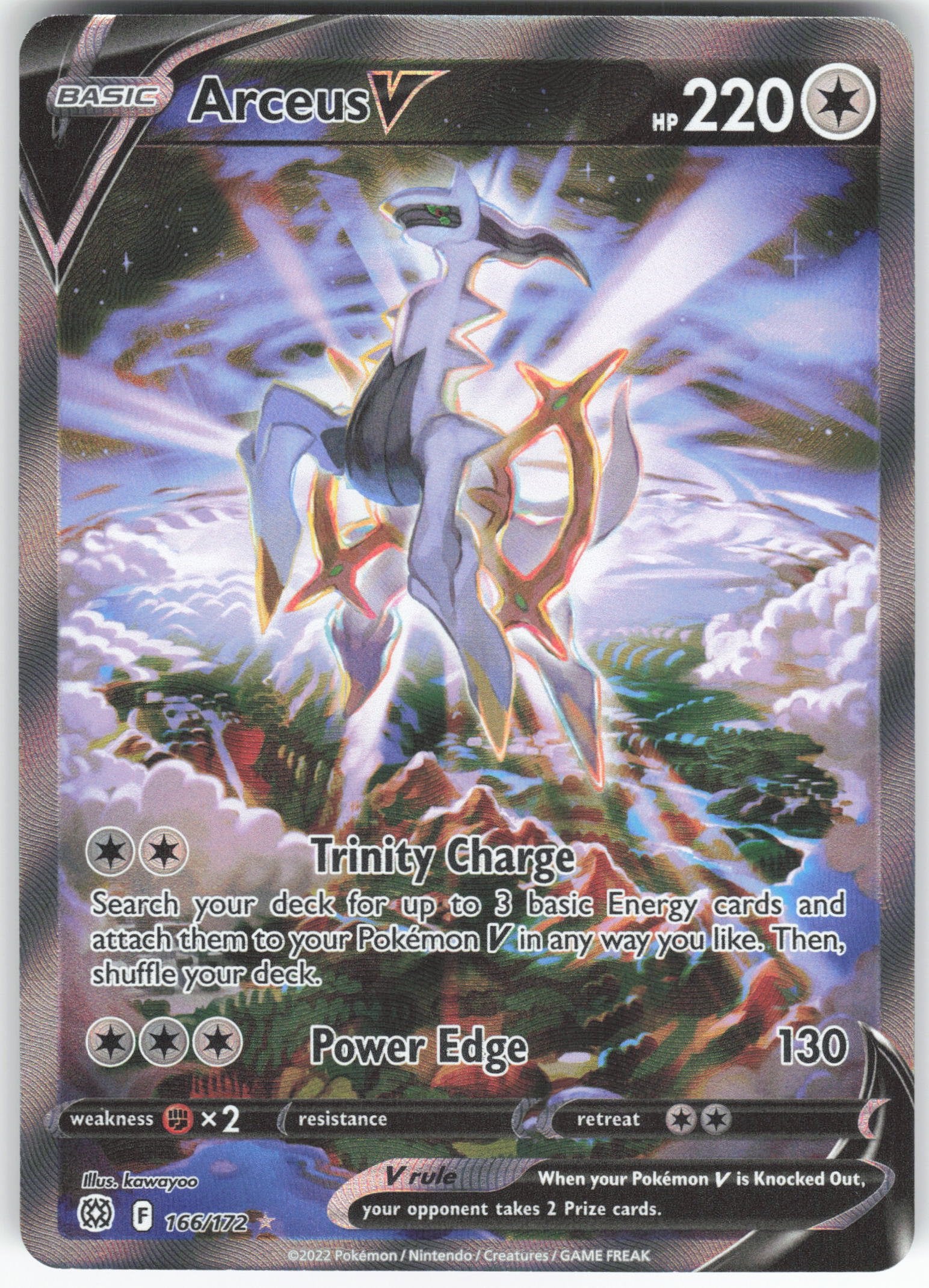 Arceus V (Alternate Full Art) Ultra Rare SWSH09: Brilliant Stars 166/172 NM
