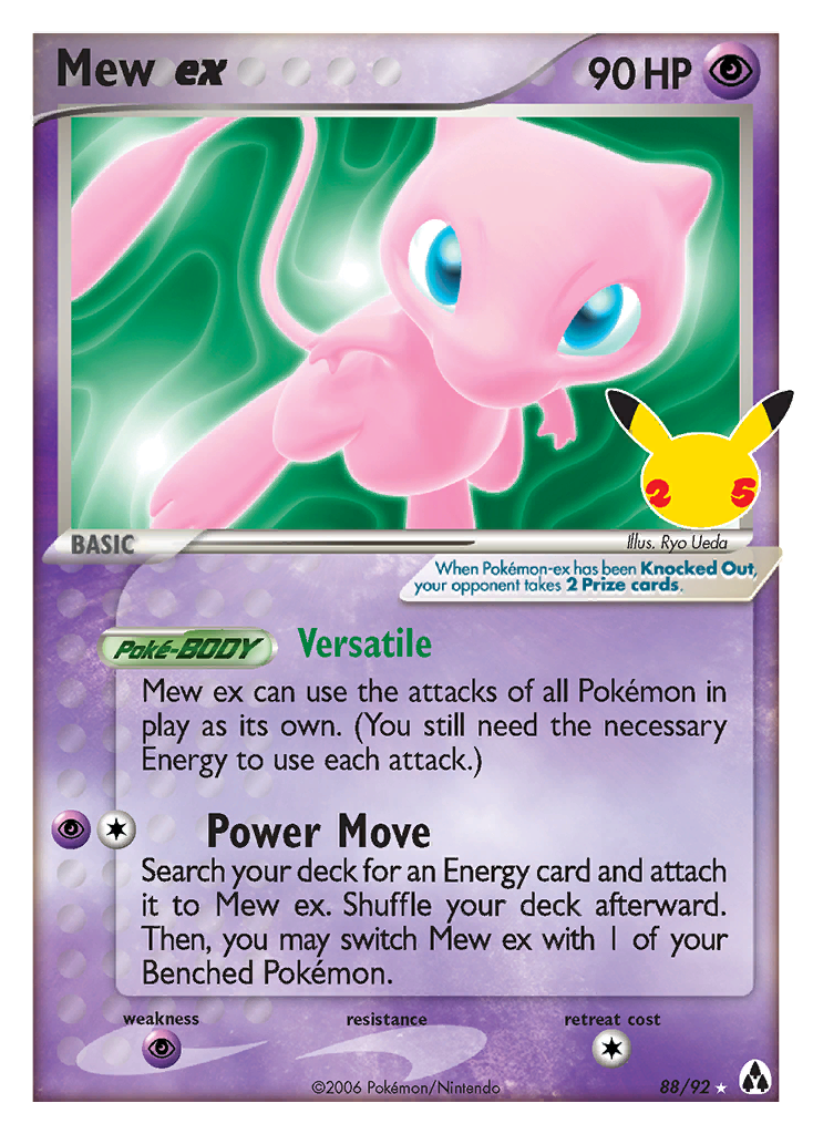 Mew ex 88/92 Classic Collection Celebrations: Classic Collection NM/M