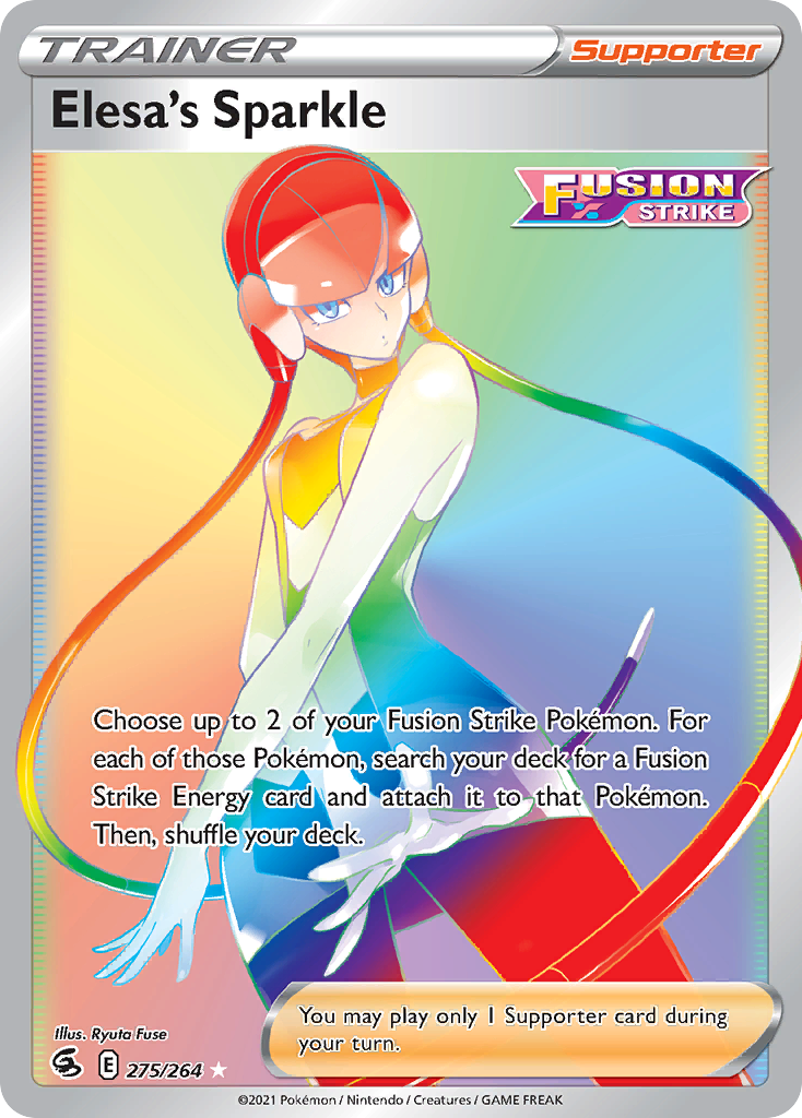 Elesa's Sparkle 275/264 Rainbow Rare Fusion Strike NM/M