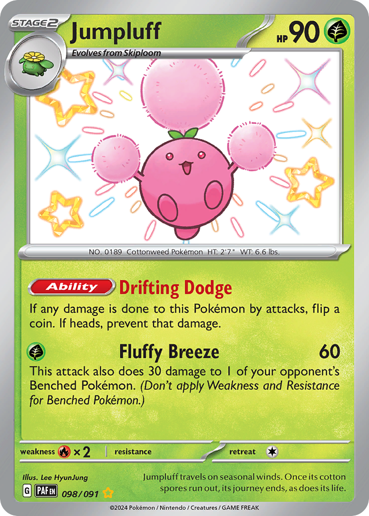 Jumpluff 098/091 Shiny Rare Paldean Fates NM/M