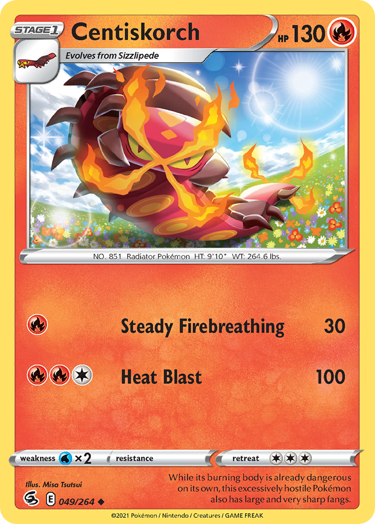 Centiskorch 049/264 Uncommon Reverse Holo Fusion Strike NM/LP