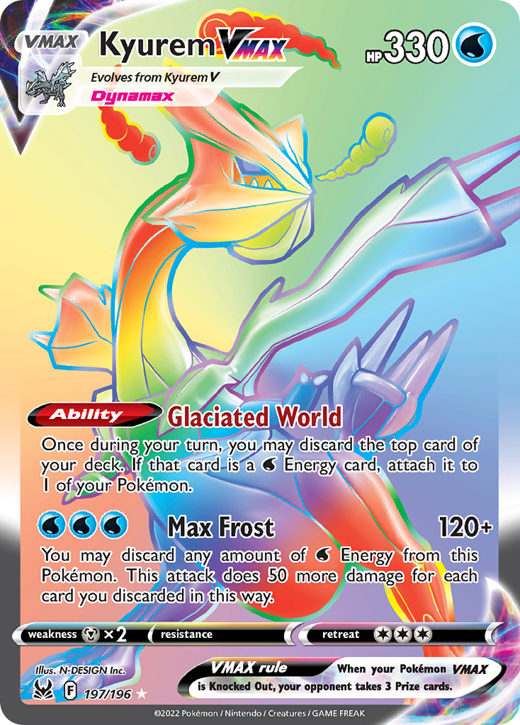 Kyurem VMAX 197/196 Rainbow Rare Lost Origin NM/M