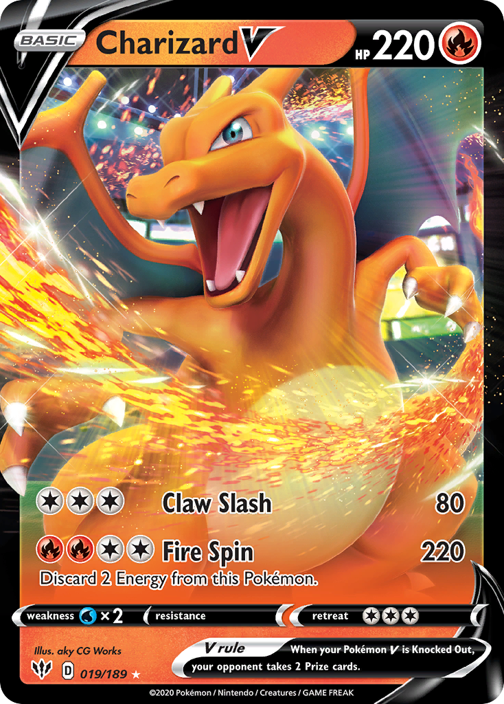 Charizard V 019/189 V Rare Darkness Ablaze Holo NM/M