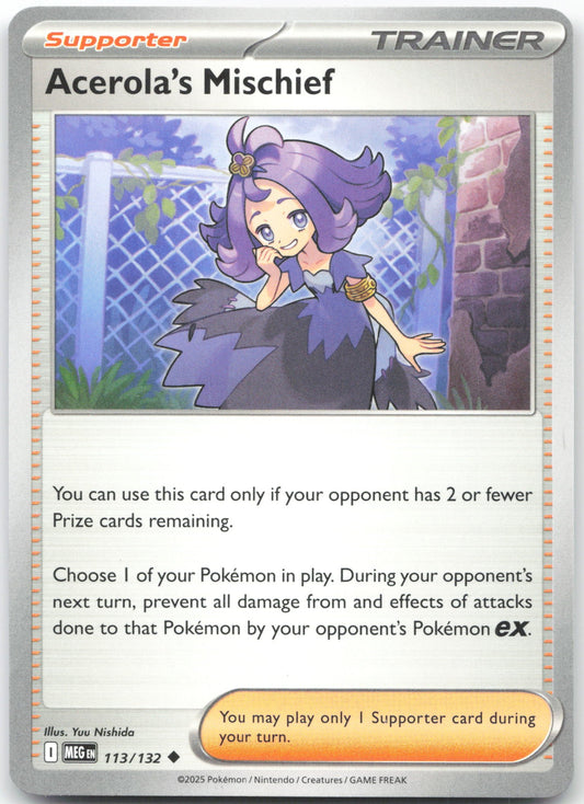 Acerola's Mischief - Uncommon ME01: Mega Evolution 113/132 NM