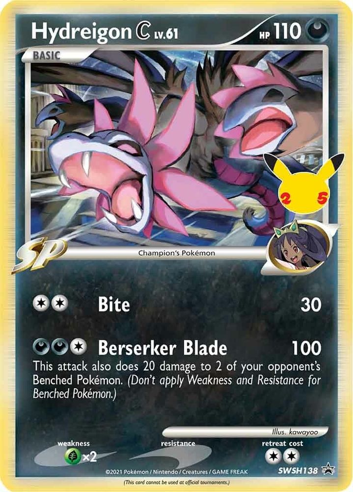 Hydreigon C lv.61 SWSH138 Promo Sword & Shield Promo Holo NM/M