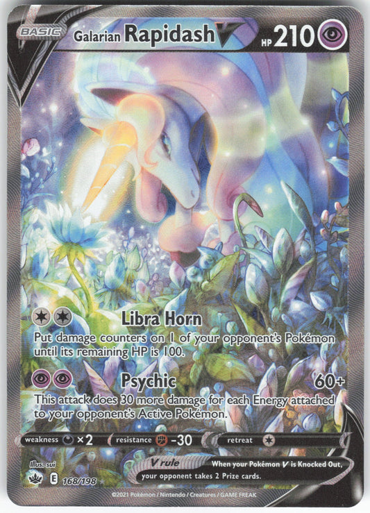 Galarian Rapidash V (Alternate Full Art) Ultra Rare SWSH06: Chilling Reign 168/198 NM