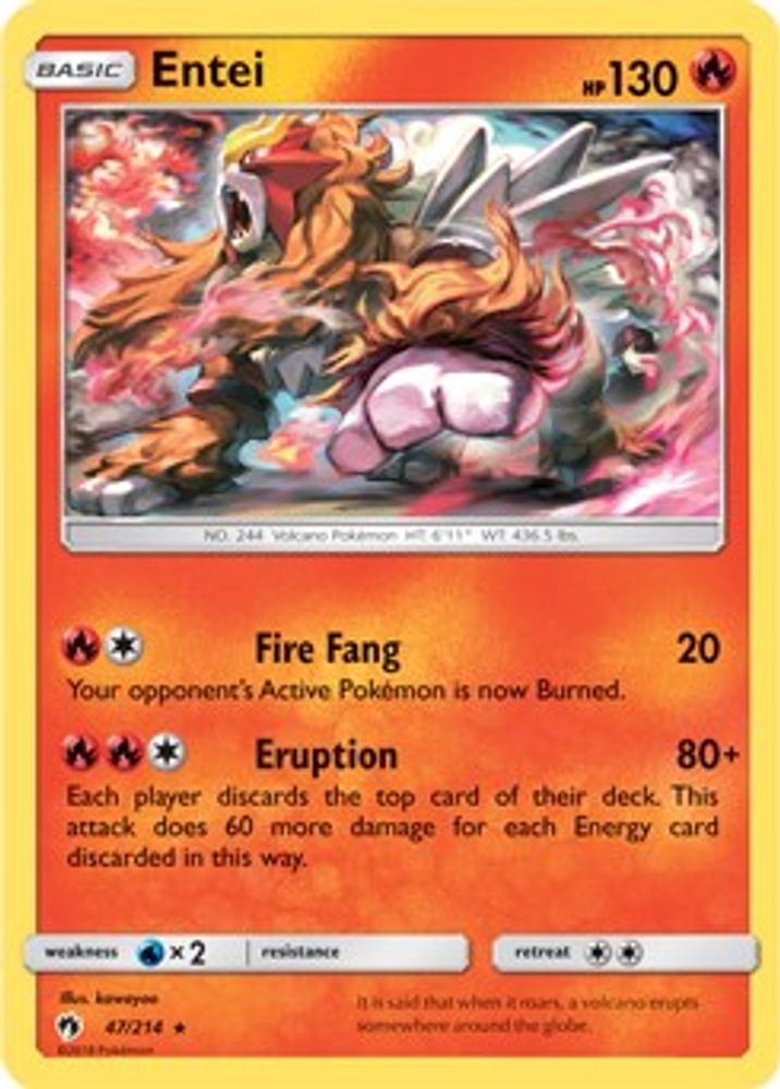 Entei (SM Lost Thunder) 47/214 Holo Rare Deck Exclusives NM/LP