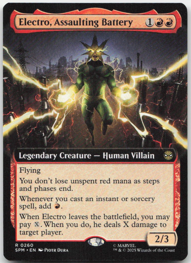 Electro, Assaulting Battery (Extended Art) R Marvel's Spider-Man 260 NM