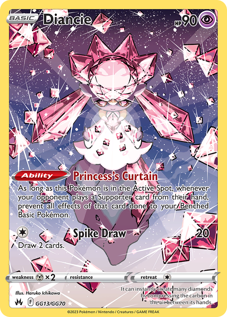 Diancie GG13/GG70 Trainer Gallery Rare Crown Zenith Galarian Gallery Holo NM/M
