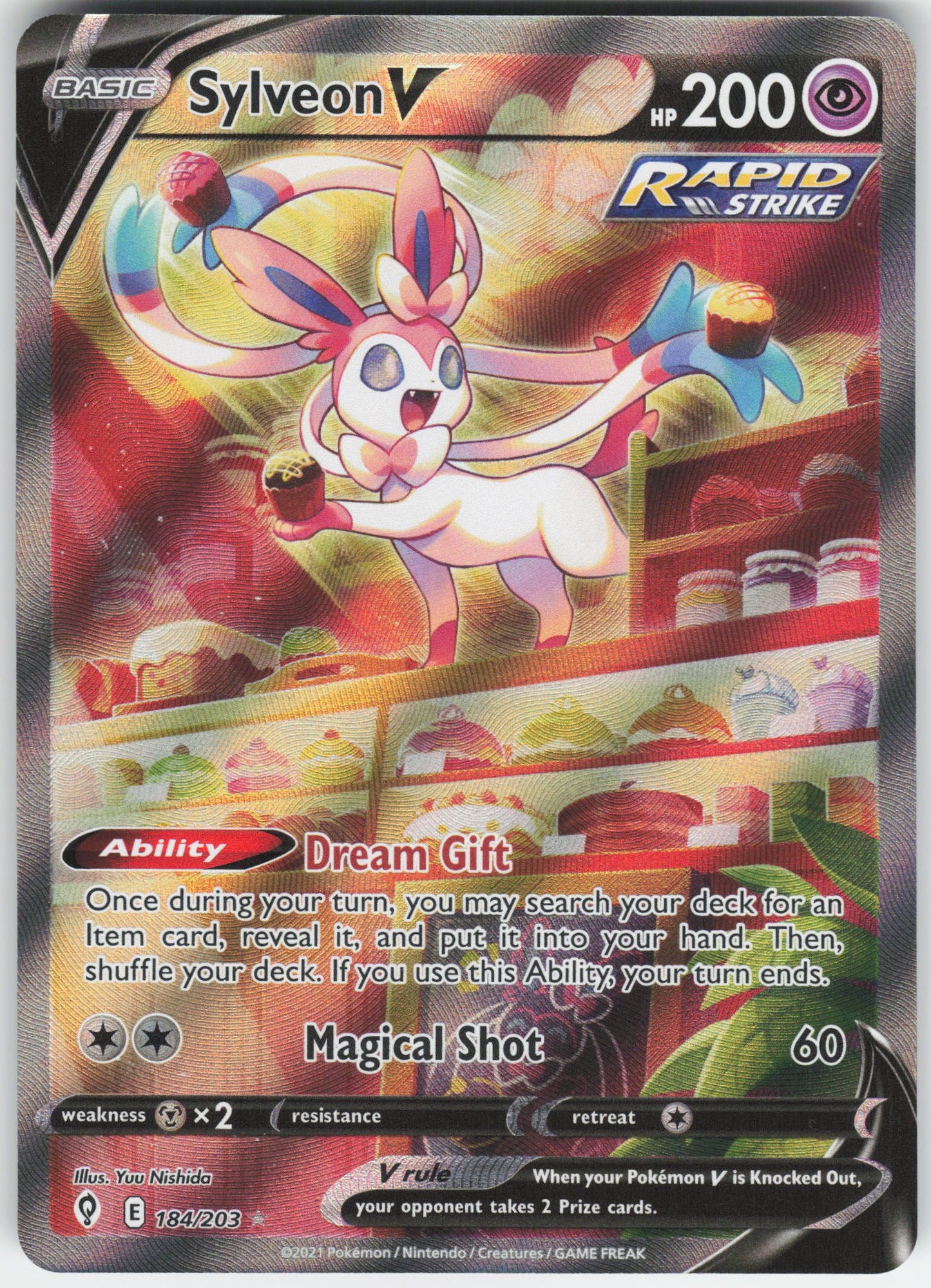 Sylveon V (Alternate Full Art) Ultra Rare SWSH07: Evolving Skies 184/203 NM