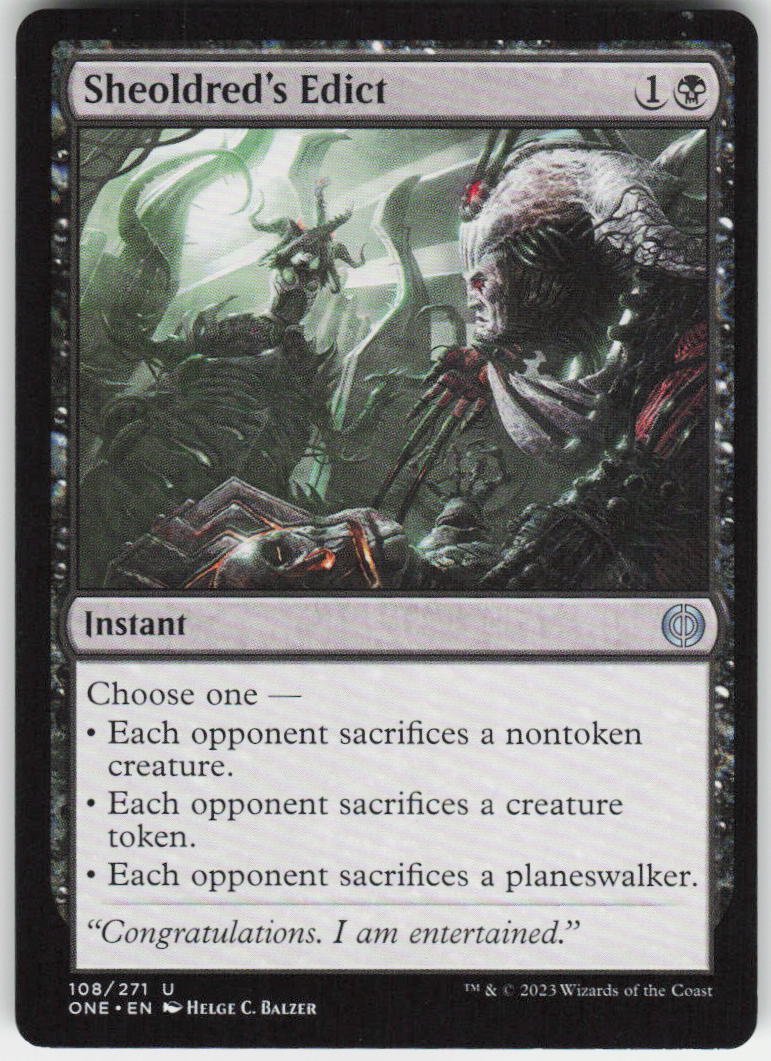 Sheoldred's Edict U Phyrexia: All Will Be One 108 NM