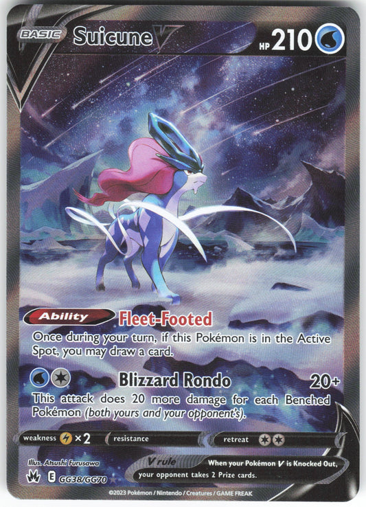 Suicune V Ultra Rare Crown Zenith: Galarian Gallery GG38/GG70 NM