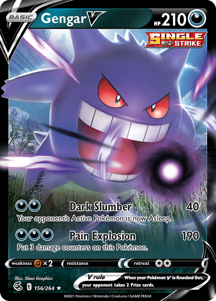 Gengar V 156/264 V Rare Fusion Strike Holo NM/M