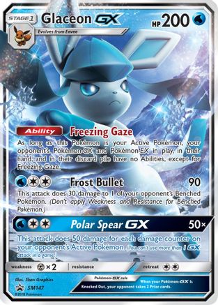 Glaceon GX - SM147 Promo Sun & Moon Promo Holo NM/M