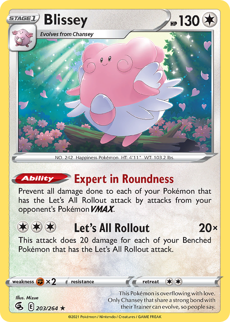Blissey 203/264 Rare Reverse Holo Fusion Strike NM/LP