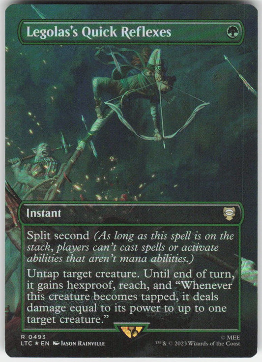 Legolas's Quick Reflexes (Borderless) (Surge Foil) R Commander: The Lord of the Rings: Tales of Middle-earth 537 NM