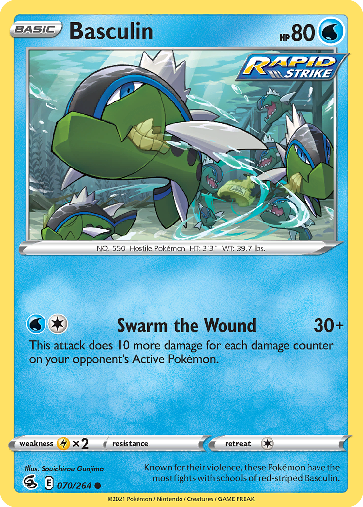 Basculin 070/264 Common Reverse Holo Fusion Strike NM/LP