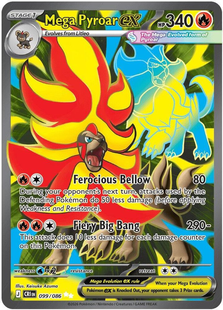Mega Pyroar ex 099/086 Ultra Rare Chaos Rising NM/M