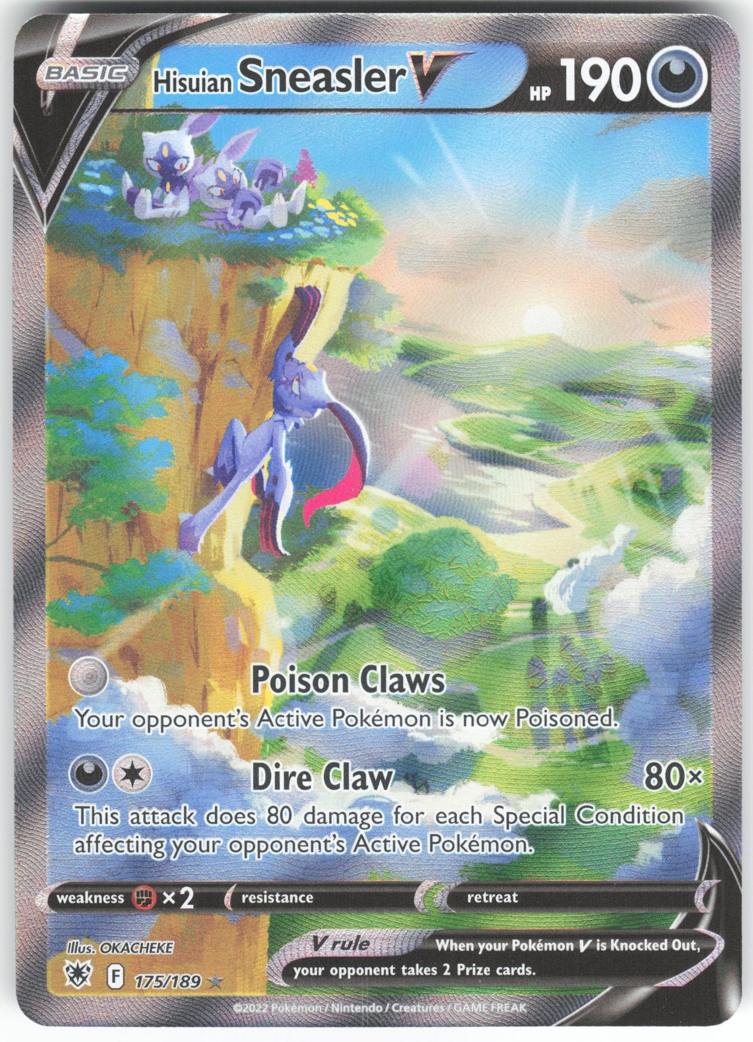 Hisuian Sneasler V (Alternate Full Art) Ultra Rare SWSH10: Astral Radiance 175/189 NM