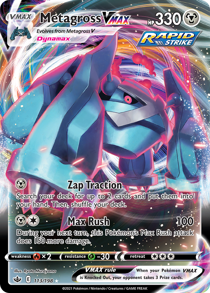 Metagross VMAX 113/198 VMAX Rare Chilling Reign Holo NM/M