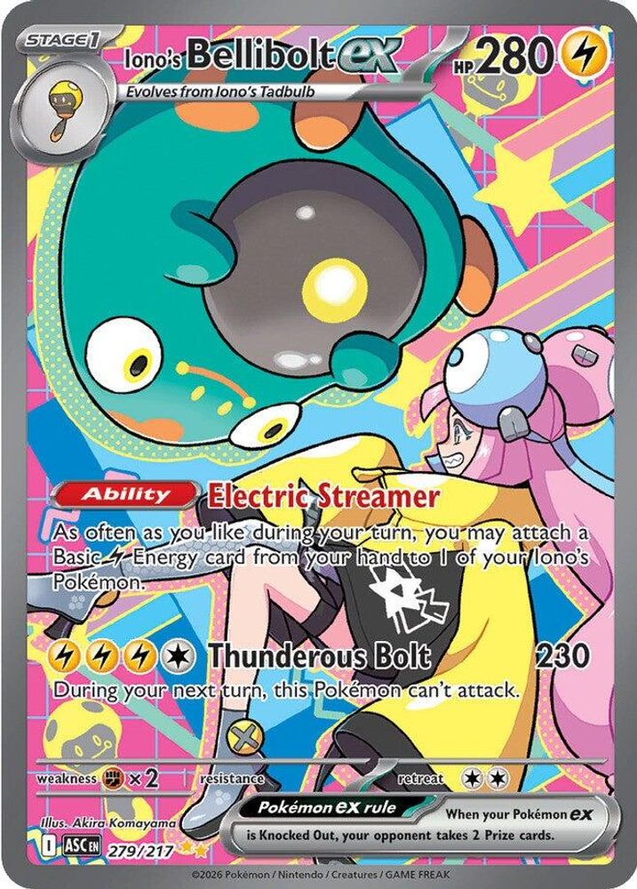 Iono's Bellibolt ex 279/217 Special Illustration Rare Ascended Heroes NM/M